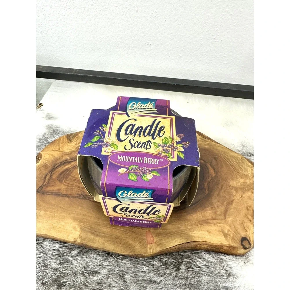 Glade Candle Scents 4 oz Mountain Berry vintage 90s glass new old stock